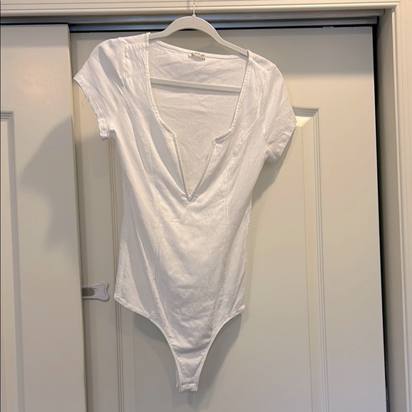 Intimately Free People Deep Conversations Thong Bodysuit White - Picture 2 of 6